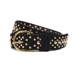 Frame Black and Gold Studded Belt